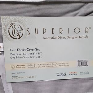 Gray Twin Duvet Cover Set